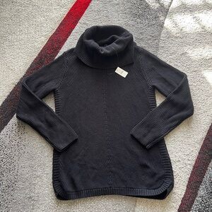 Talbots Black Ribbed Turtleneck Sweater